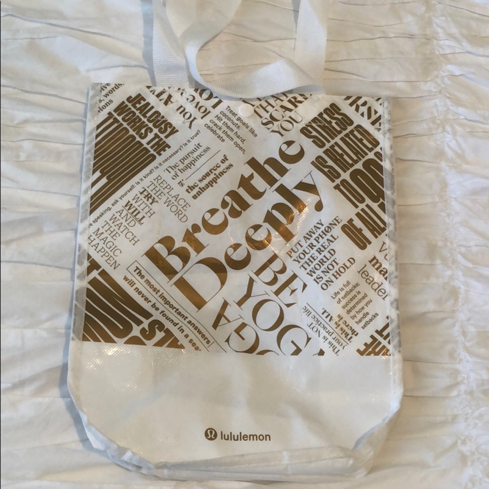 Small white lulu reusable bag